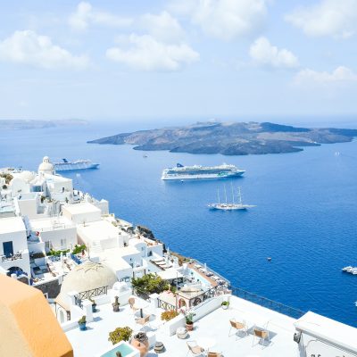 Beautiful View of the Sea from caldera santorini.