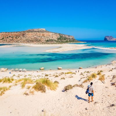 Balos Lagoon Crete Greece, Paradisia View of Beach and Sea.